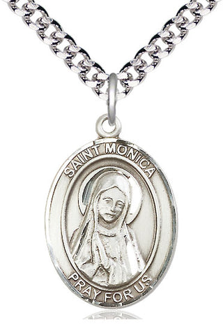 Pewter Saint Monica Medal Catholic Jewelry Engraved Catholic Saint Jewelry
