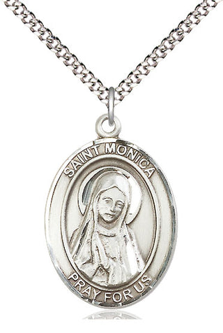 Pewter Saint Monica Medal Catholic Jewelry Engraved Catholic Saint Jewelry