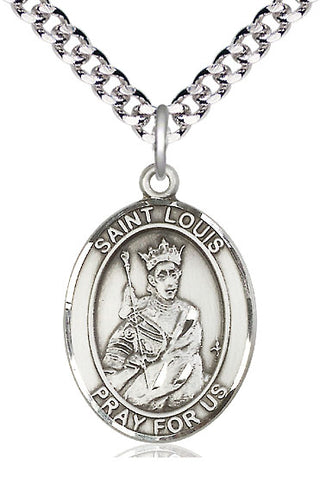 Pewter Saint Louis Medal Catholic Jewelry Engraved Catholic Saint Jewelry