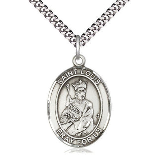 Sterling Silver Saint Louis Medal Catholic Jewelry Engraved Catholic Saint Jewelry