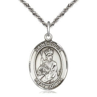 Sterling Silver Saint Louis Medal Catholic Jewelry Engraved Catholic Saint Jewelry