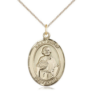14kt Gold Filled Saint Philip the Apostle Medal Catholic Jewelry Engraved Catholic Saint Jewelry