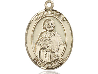 14kt Gold Saint Philip the Apostle Medal Engraved Catholic Saint Jewelry