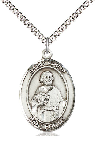 Pewter Saint Philip the Apostle Medal Catholic Jewelry Engraved Catholic Saint Jewelry