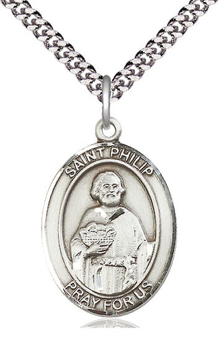 Pewter Saint Philip the Apostle Medal Catholic Jewelry Engraved Catholic Saint Jewelry