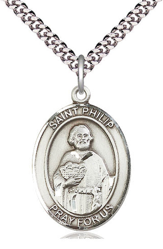 Sterling Silver Saint Philip the Apostle Medal Catholic Jewelry Engraved Catholic Saint Jewelry