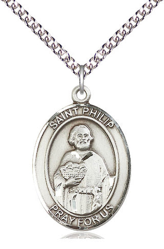 Sterling Silver Saint Philip the Apostle Medal Catholic Jewelry Engraved Catholic Saint Jewelry