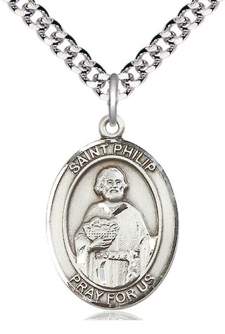 Sterling Silver Saint Philip the Apostle Medal Catholic Jewelry Engraved Catholic Saint Jewelry