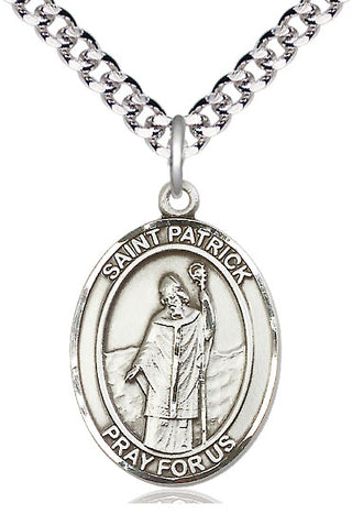 Pewter Saint Patrick Medal Catholic Jewelry Engraved Catholic Saint Jewelry