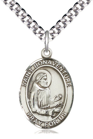 Pewter Saint Bonaventure Medal Catholic Jewelry Engraved Catholic Saint Jewelry