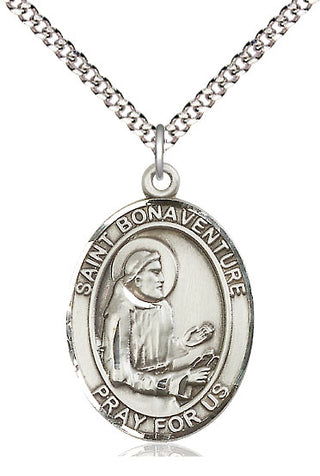 Pewter Saint Bonaventure Medal Catholic Jewelry Engraved Catholic Saint Jewelry
