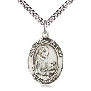 Sterling Silver Saint Bonaventure Medal Catholic Jewelry Engraved Catholic Saint Jewelry