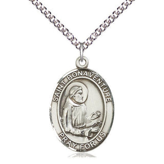 Sterling Silver Saint Bonaventure Medal Catholic Jewelry Engraved Catholic Saint Jewelry