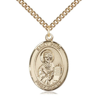 14kt Gold Filled Saint Paul the Apostle Medal Catholic Jewelry Engraved Catholic Saint Jewelry