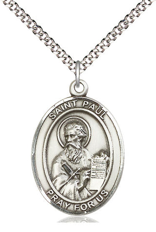 Pewter Saint Paul the Apostle Medal Catholic Jewelry Engraved Catholic Saint Jewelry