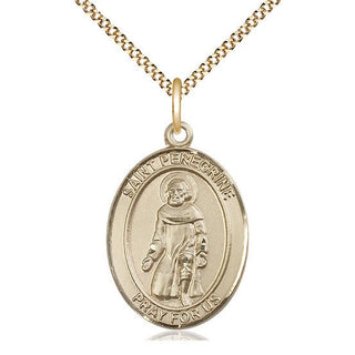 14kt Gold Filled Saint Peregrine Laziosi Medal Catholic Jewelry Engraved Catholic Saint Jewelry