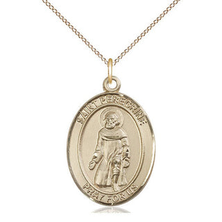 14kt Gold Filled Saint Peregrine Laziosi Medal Catholic Jewelry Engraved Catholic Saint Jewelry