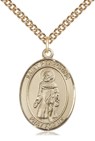 14kt Gold Filled Saint Peregrine Laziosi Medal Catholic Jewelry Engraved Catholic Saint Jewelry