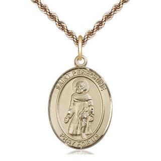 14kt Gold Filled Saint Peregrine Laziosi Medal Catholic Jewelry Engraved Catholic Saint Jewelry