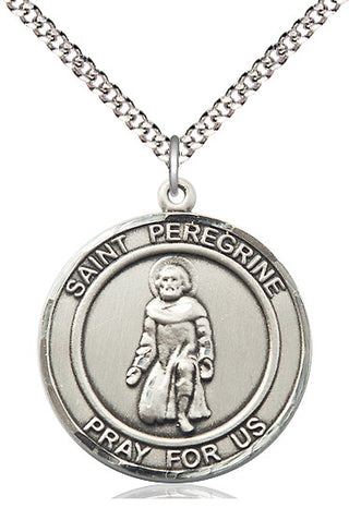 Pewter Saint Peregrine Medal Catholic Jewelry Engraved Catholic Saint Jewelry