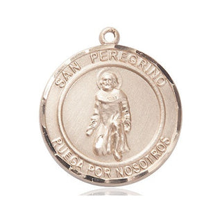14kt Gold Filled San Peregrino Medal Engraved Catholic Saint Jewelry