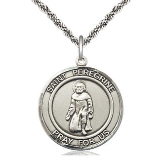 Sterling Silver Saint Peregrine Medal Catholic Jewelry Engraved Catholic Saint Jewelry