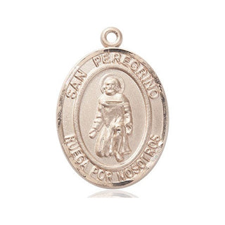 14kt Gold Filled San Peregrino Medal Engraved Catholic Saint Jewelry
