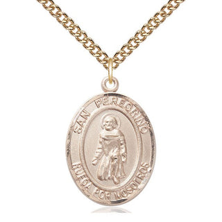 14kt Gold Filled San Peregrino Medal Catholic Jewelry Engraved Catholic Saint Jewelry