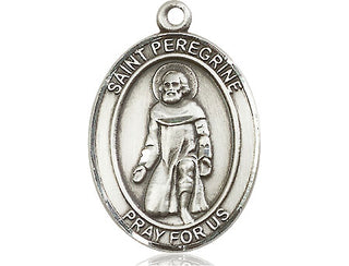 Sterling Silver Saint Peregrine Laziosi Medal Catholic Jewelry Engraved Catholic Saint Jewelry
