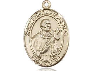 14kt Gold Filled Saint Martin de Porres Medal Engraved Catholic Saint Jewelry