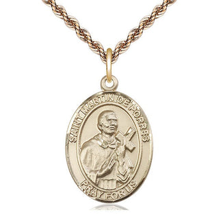 14kt Gold Filled Saint Martin de Porres Medal Catholic Jewelry Engraved Catholic Saint Jewelry