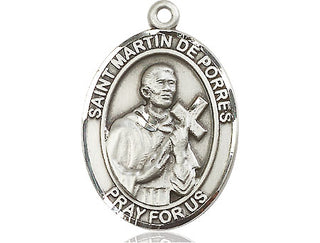 Sterling Silver Saint Martin de Porres Medal Catholic Jewelry Engraved Catholic Saint Jewelry