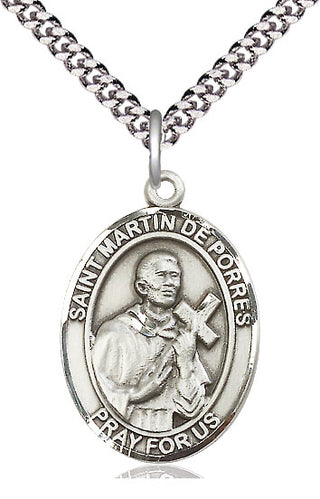 Sterling Silver Saint Martin de Porres Medal Catholic Jewelry Engraved Catholic Saint Jewelry