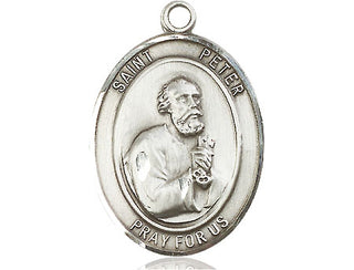 Pewter Saint Peter the Apostle Medal Engraved Catholic Saint Jewelry