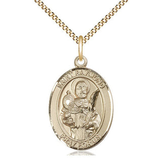 14kt Gold Filled Saint Raymond Nonnatus Medal Catholic Jewelry Engraved Catholic Saint Jewelry