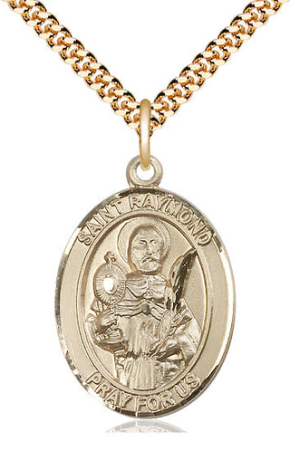 14kt Gold Filled Saint Raymond Nonnatus Medal Catholic Jewelry Engraved Catholic Saint Jewelry