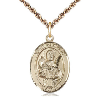 14kt Gold Filled Saint Raymond Nonnatus Medal Catholic Jewelry Engraved Catholic Saint Jewelry