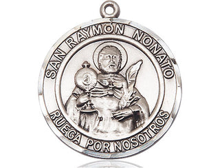 Sterling Silver San Ramon Nonato Medal Catholic Jewelry Engraved Catholic Saint Jewelry