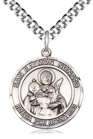 Sterling Silver San Ramon Nonato Medal Catholic Jewelry Engraved Catholic Saint Jewelry