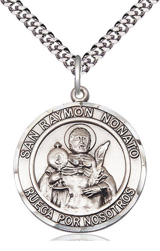Sterling Silver San Ramon Nonato Medal Catholic Jewelry Engraved Catholic Saint Jewelry