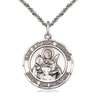 Sterling Silver San Ramon Nonato Medal Catholic Jewelry Engraved Catholic Saint Jewelry