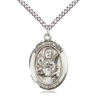Sterling Silver Saint Raymond Nonnatus Medal Catholic Jewelry Engraved Catholic Saint Jewelry
