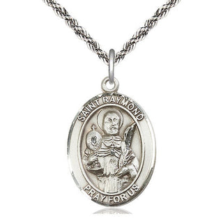 Sterling Silver Saint Raymond Nonnatus Medal Catholic Jewelry Engraved Catholic Saint Jewelry
