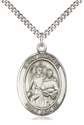 Pewter Saint Raphael the Archangel Medal Catholic Jewelry Engraved Catholic Saint Jewelry