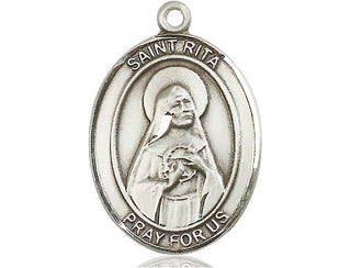 Pewter Saint Rita of Cascia Medal Engraved Catholic Saint Jewelry