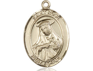 14kt Gold Filled Saint Rose of Lima Medal Engraved Catholic Saint Jewelry