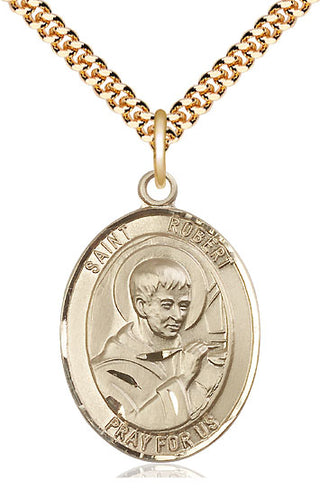 14kt Gold Filled Saint Robert Bellarmine Medal Catholic Jewelry Engraved Catholic Saint Jewelry