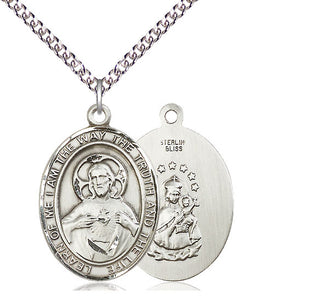 Sterling Silver Scapular Medal Catholic Jewelry