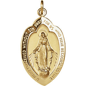 14K Yellow Gold Miraculous Medal