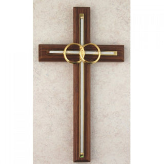 6 1/2" Waln/White Wedding Cross"